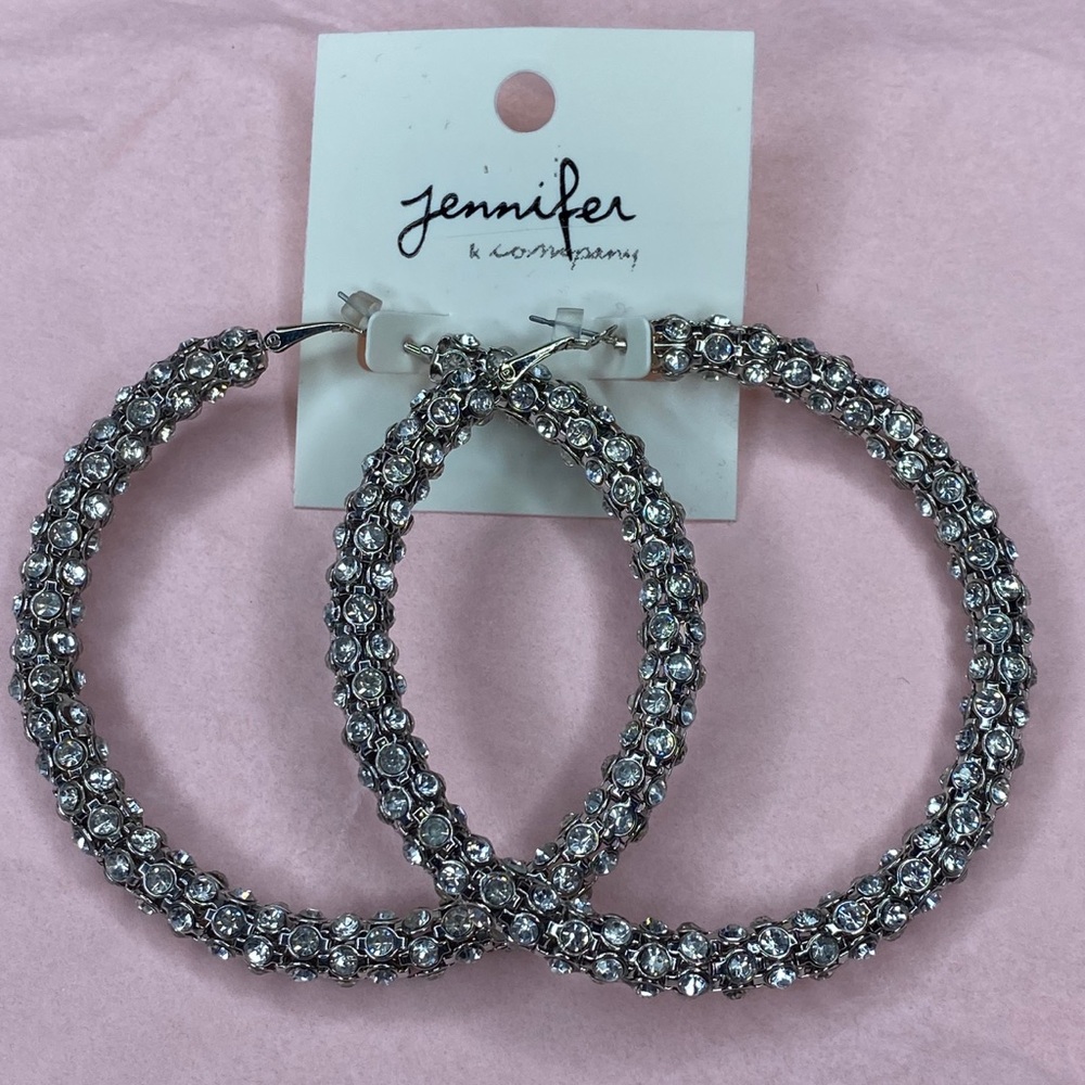 Studded hook ear rings
